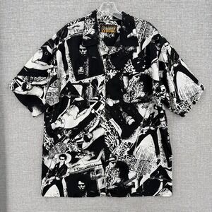Vintage Dragonfly Sex Pistols Button Up Shirt Mens XL Punk Rock Anarchy Goth